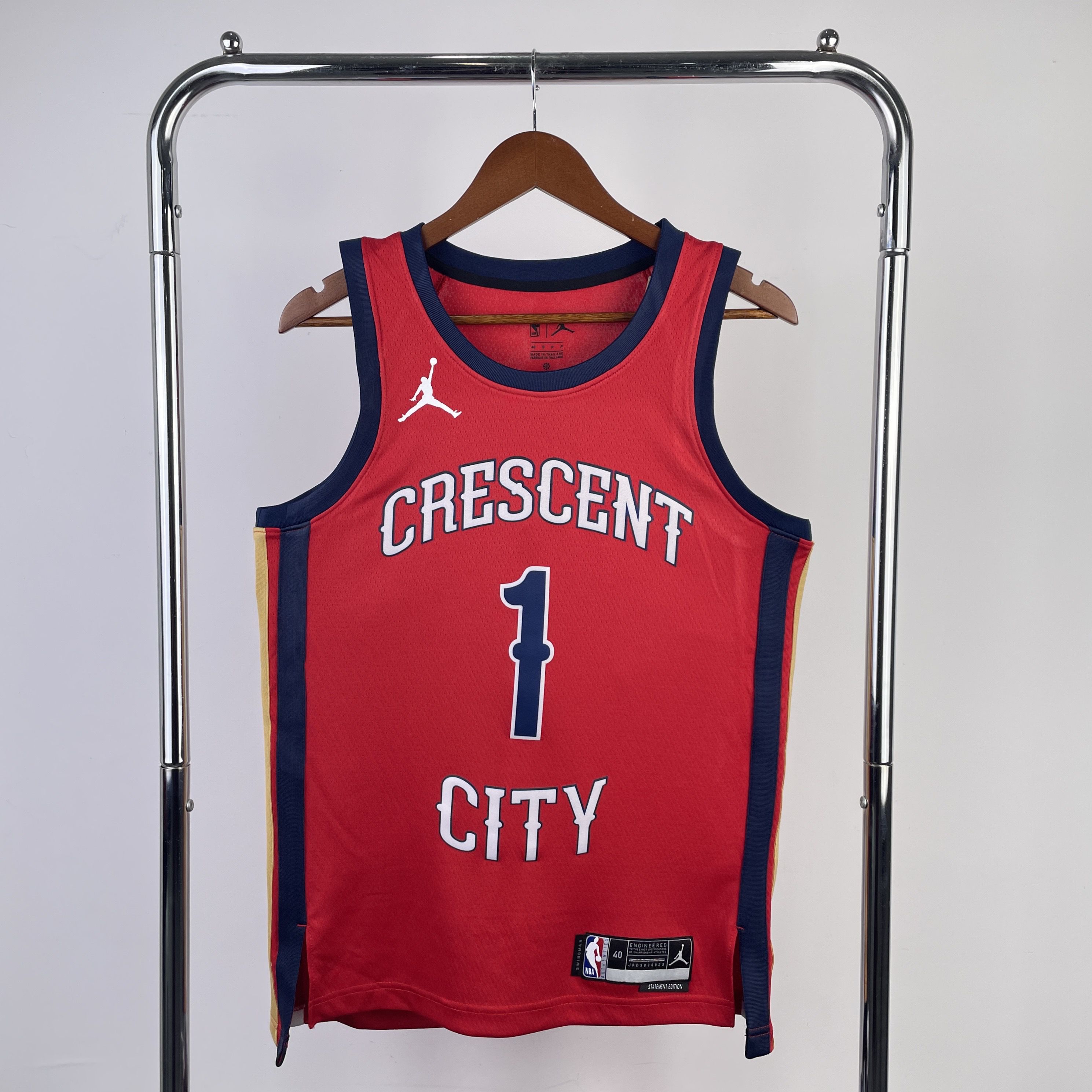 Men New Orleans Pelicans #1 Williamson Red Season Jordon 2024 NBA Jersey